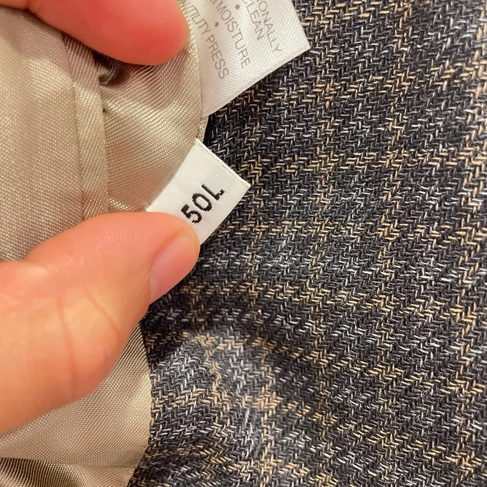 Hart Schaffner Men's 2‎ Button Houndstooth Blazer Sport Coat Gray Wool Size 50L